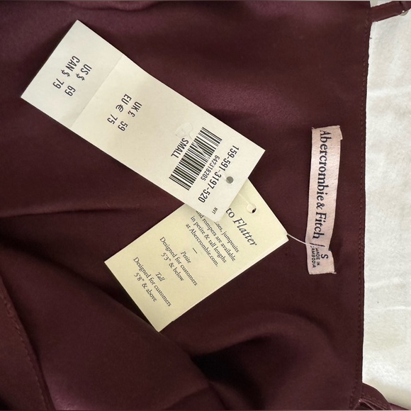 Abercrombie & Fitch Satin Slip Mini Dress; color Maroon; size XS - Picture 8 of 8